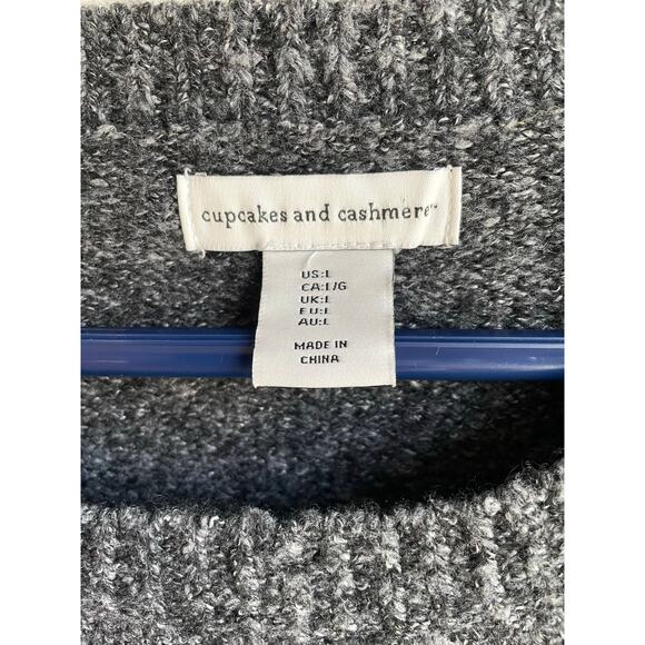 Cupcakes and Cashmere Dog Graphic Sweater Women’s Large, Gray Puppy Knit - Picture 2 of 5